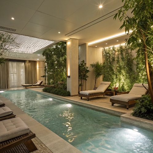 piscine dans un spa